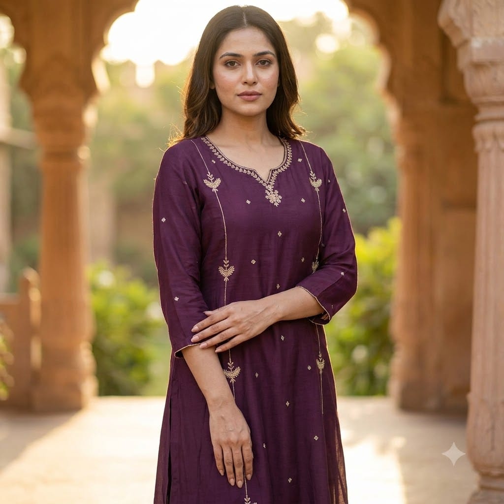 Deep Plum Cotton Silk Salwar | 11354