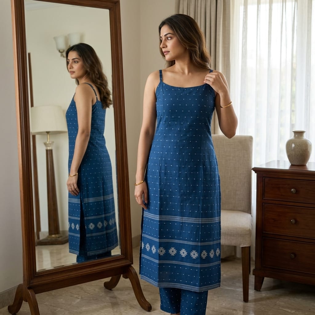 Blue Cotton Co-ord Set