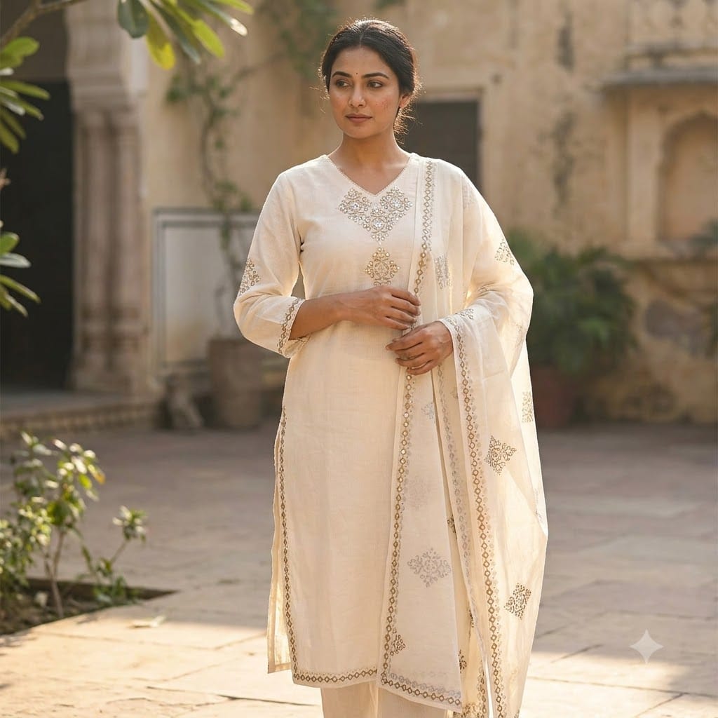 White Cotton Salwar | 11369