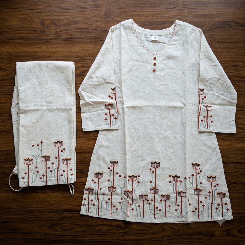 White Cotton Co-ord Set | 11384