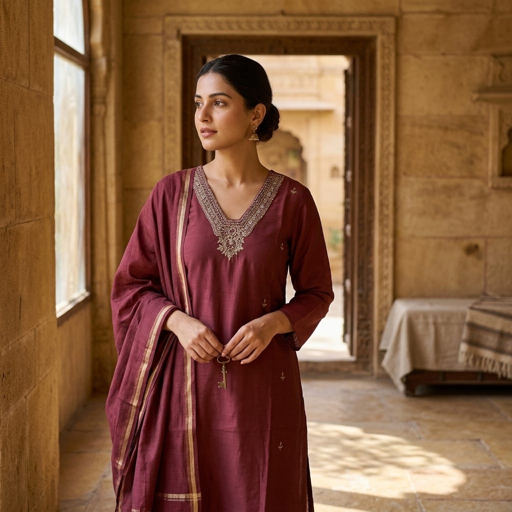 Peach Chanderi Silk Salwar | 11234