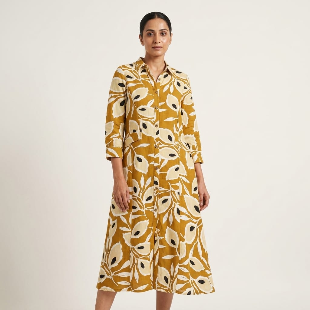 Mustard Rayon Kurti