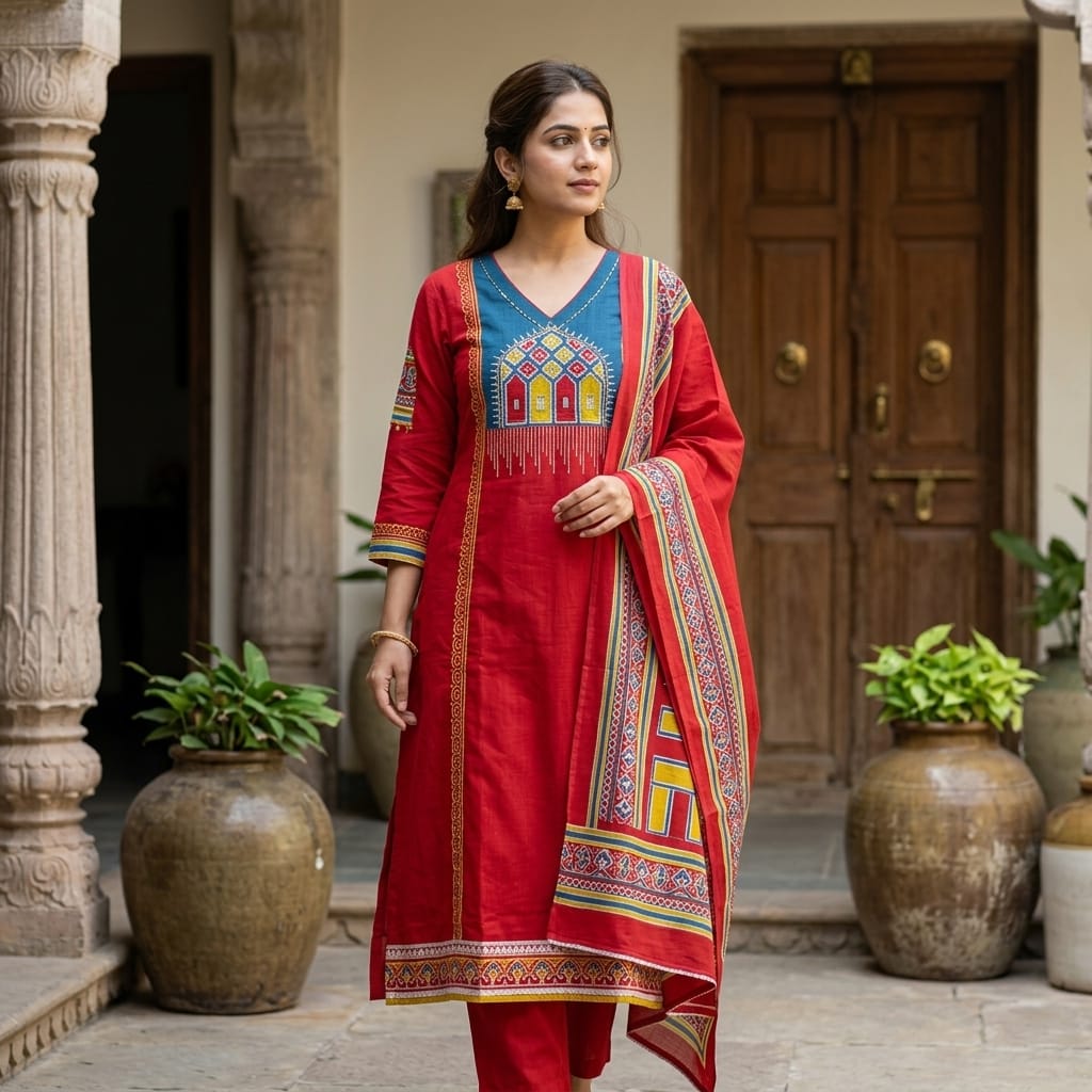 Red Cotton Salwar