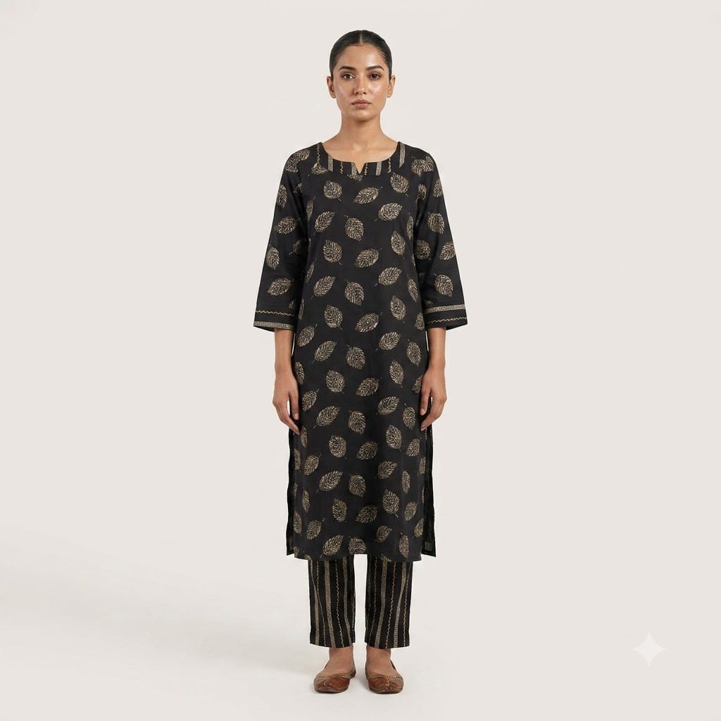 Black Rayon Co-ord Set | 11340