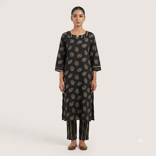 Black Rayon Co-ord Set | 11340