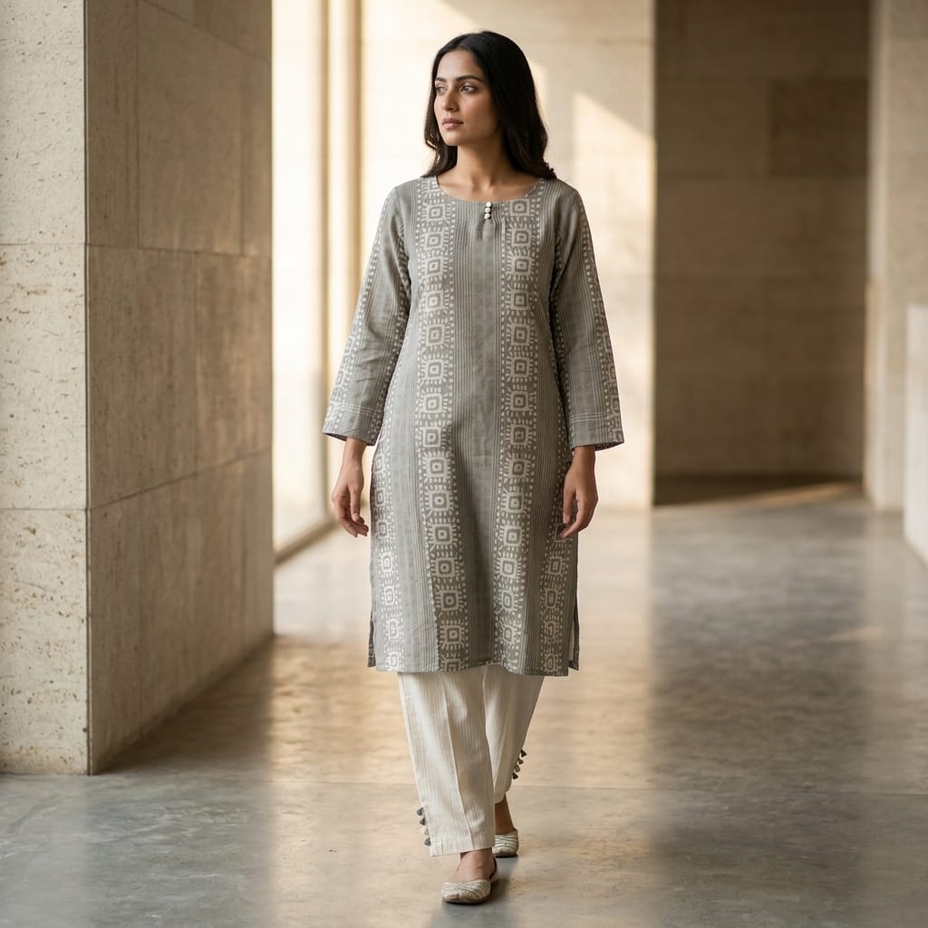 Grey Rayon Co-ord Set