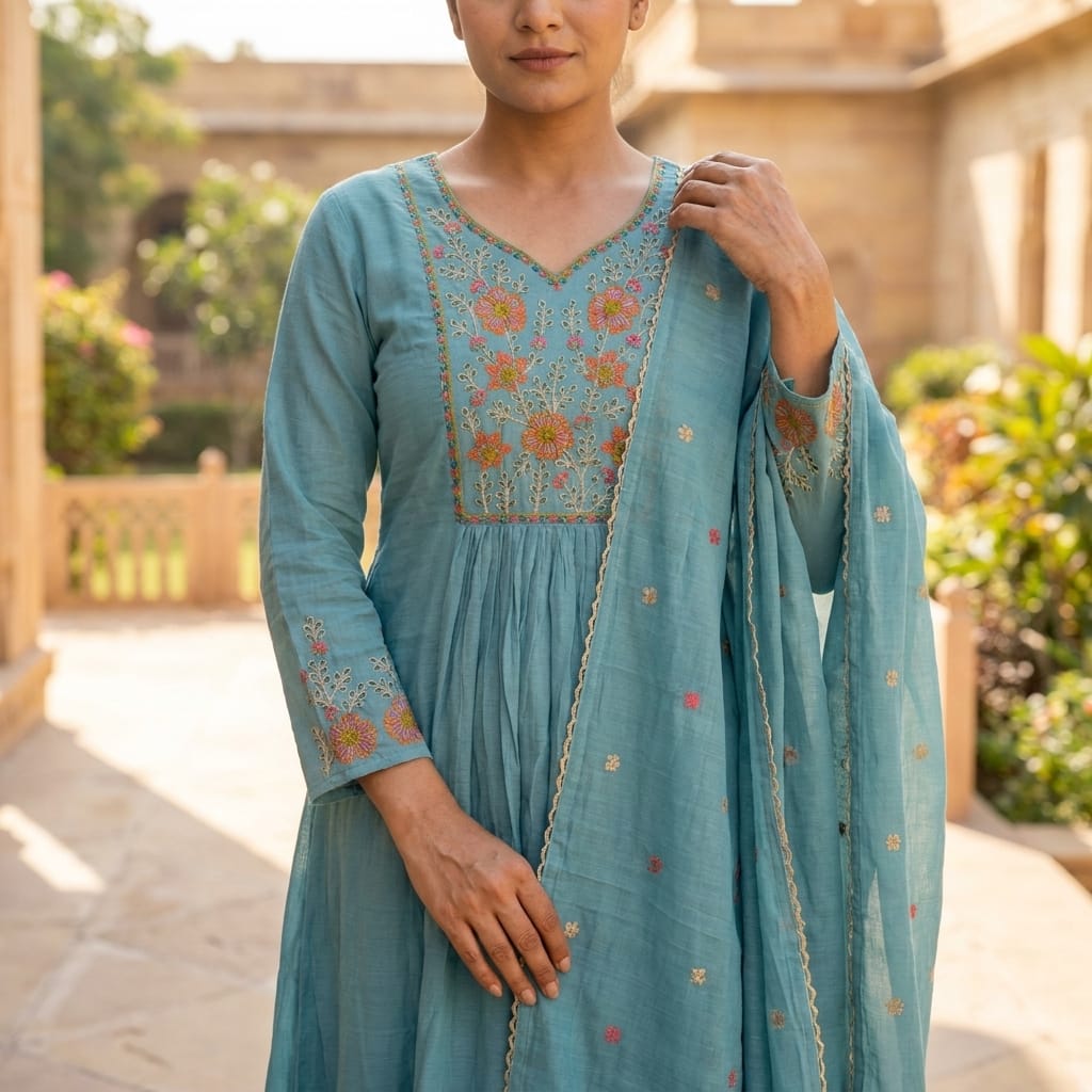 Blue Chanderi Salwar | 11289