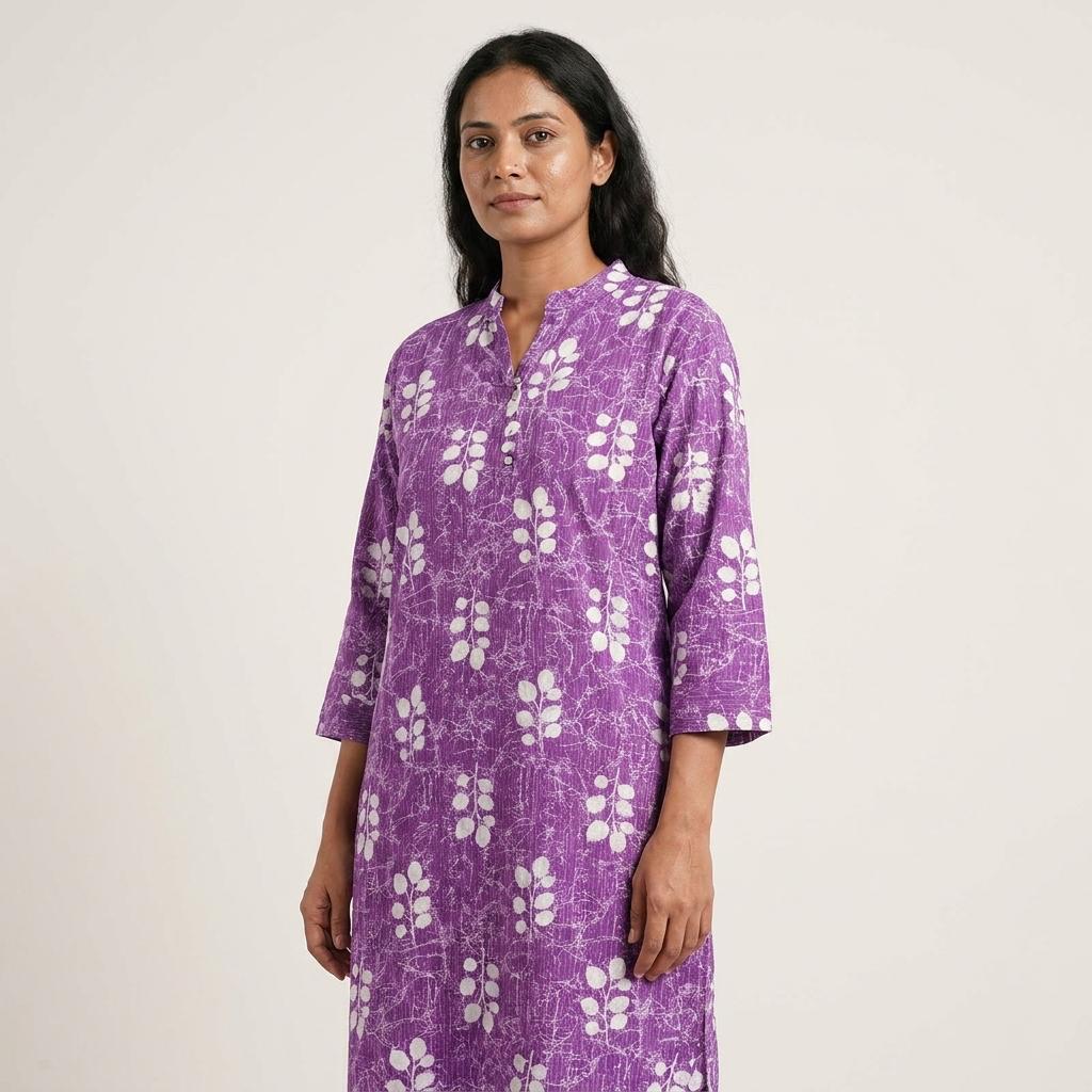 Purple Cotton Kurti