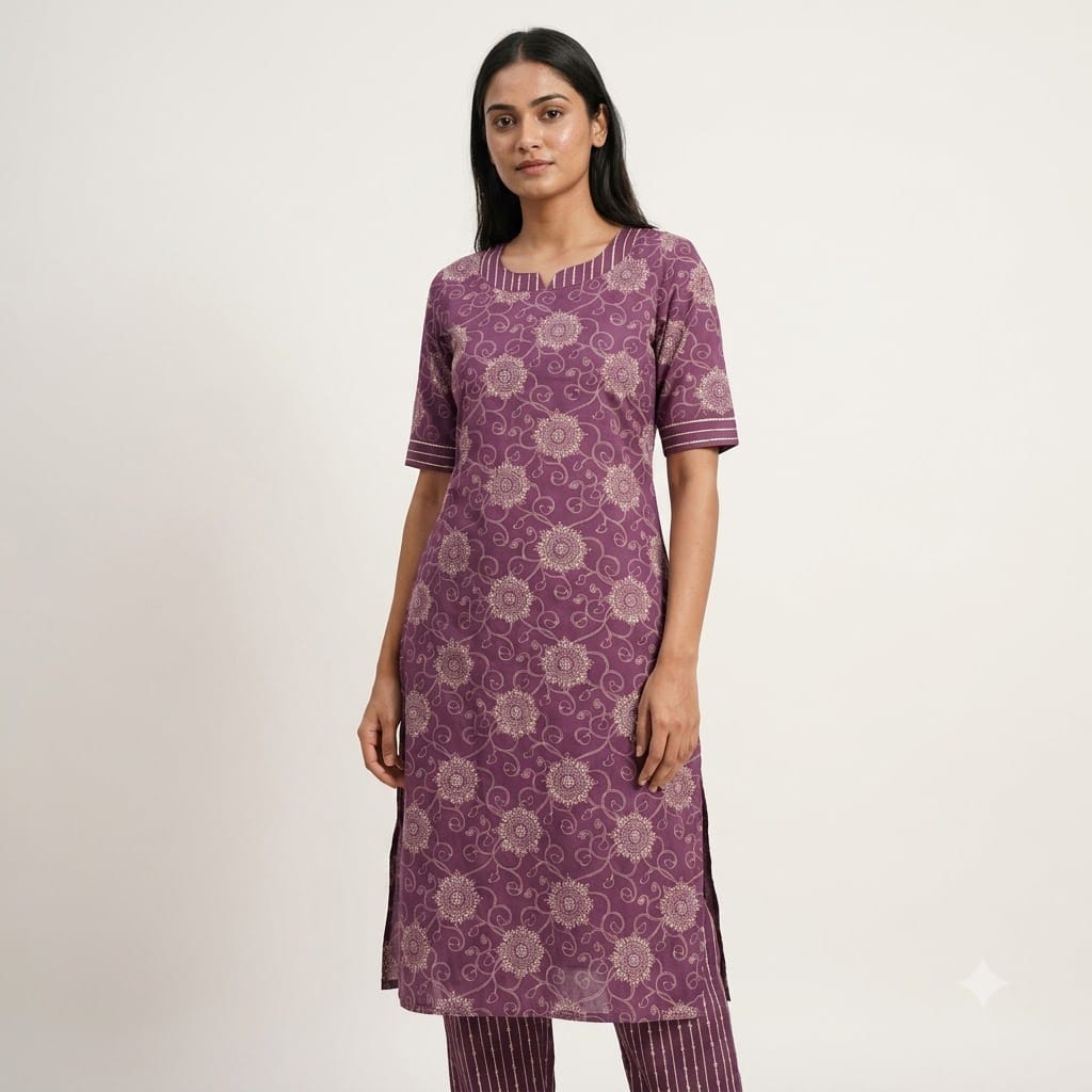 Pruple Rayon Co-ord | 11340