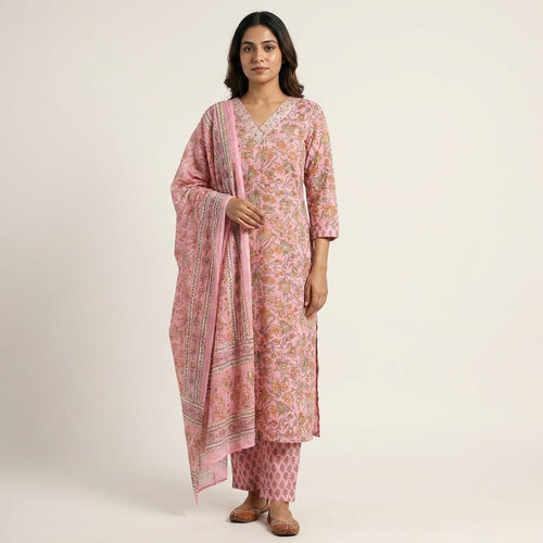 Baby Pink Cotton Salwar