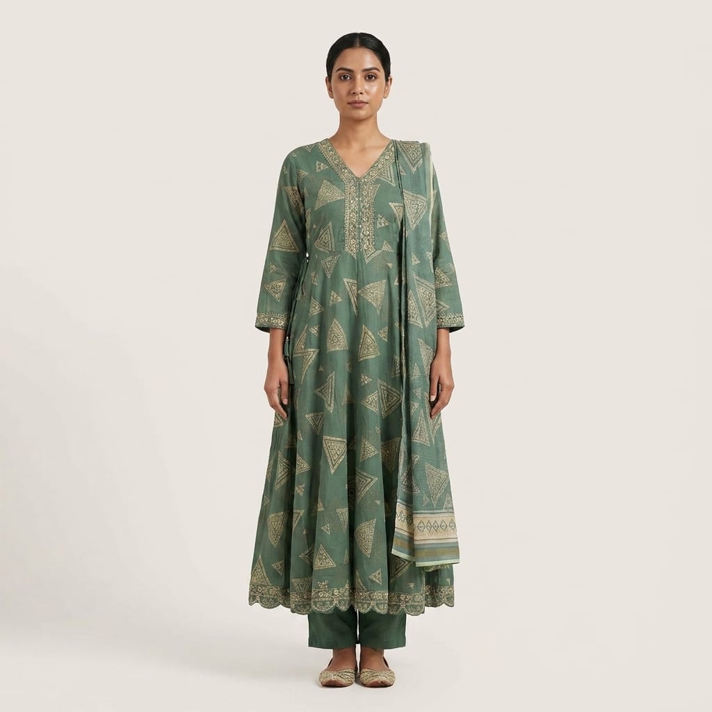 Sage Green Vatican Salwar | 11243