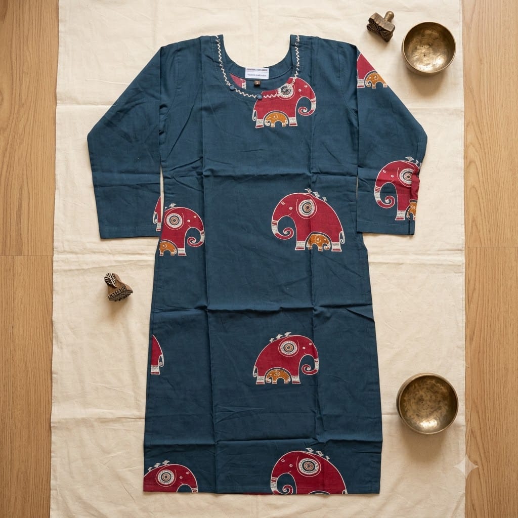 Blue Cotton Kurti | 11447