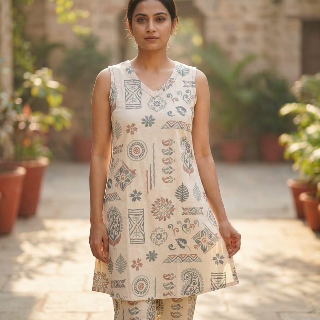 White Cotton Co-ord Set