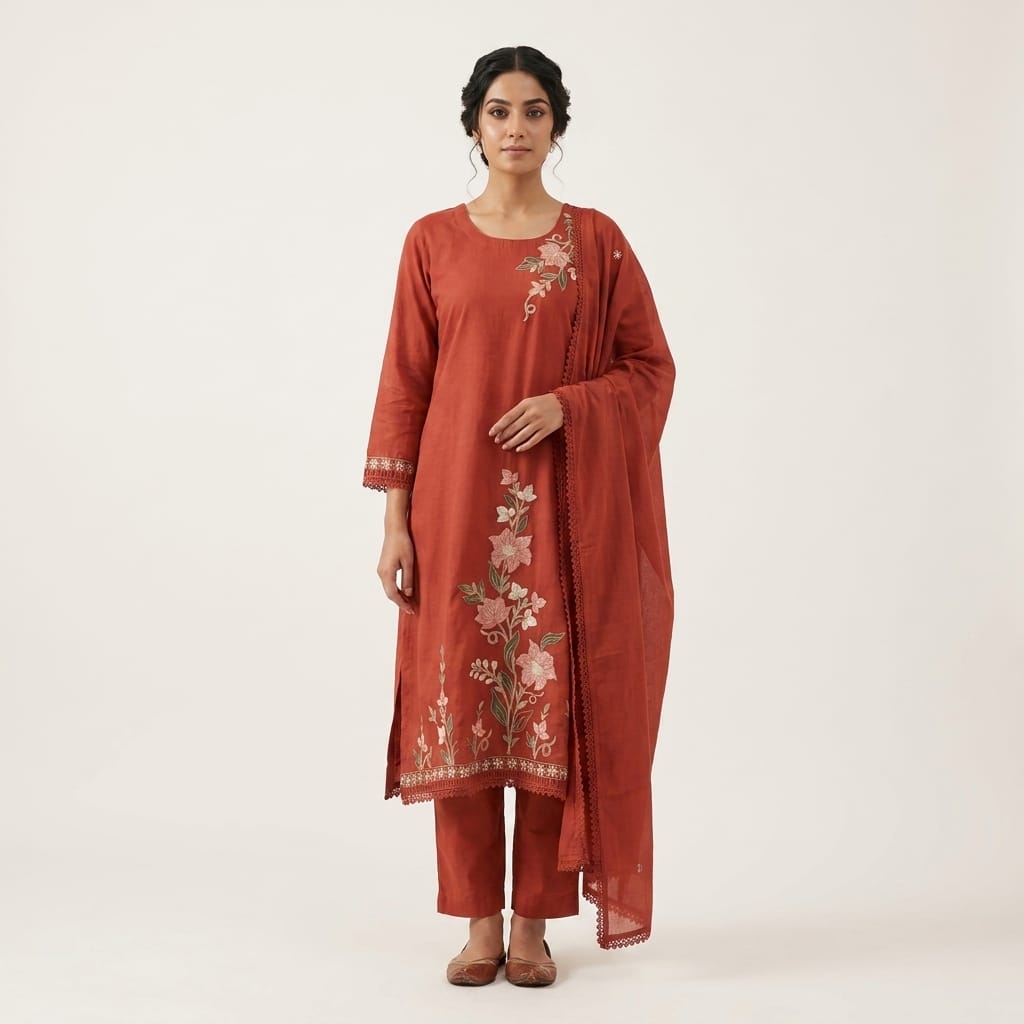 Orange Cotton Salwar