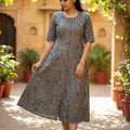 Olive Grey Cotton Silk Kurti