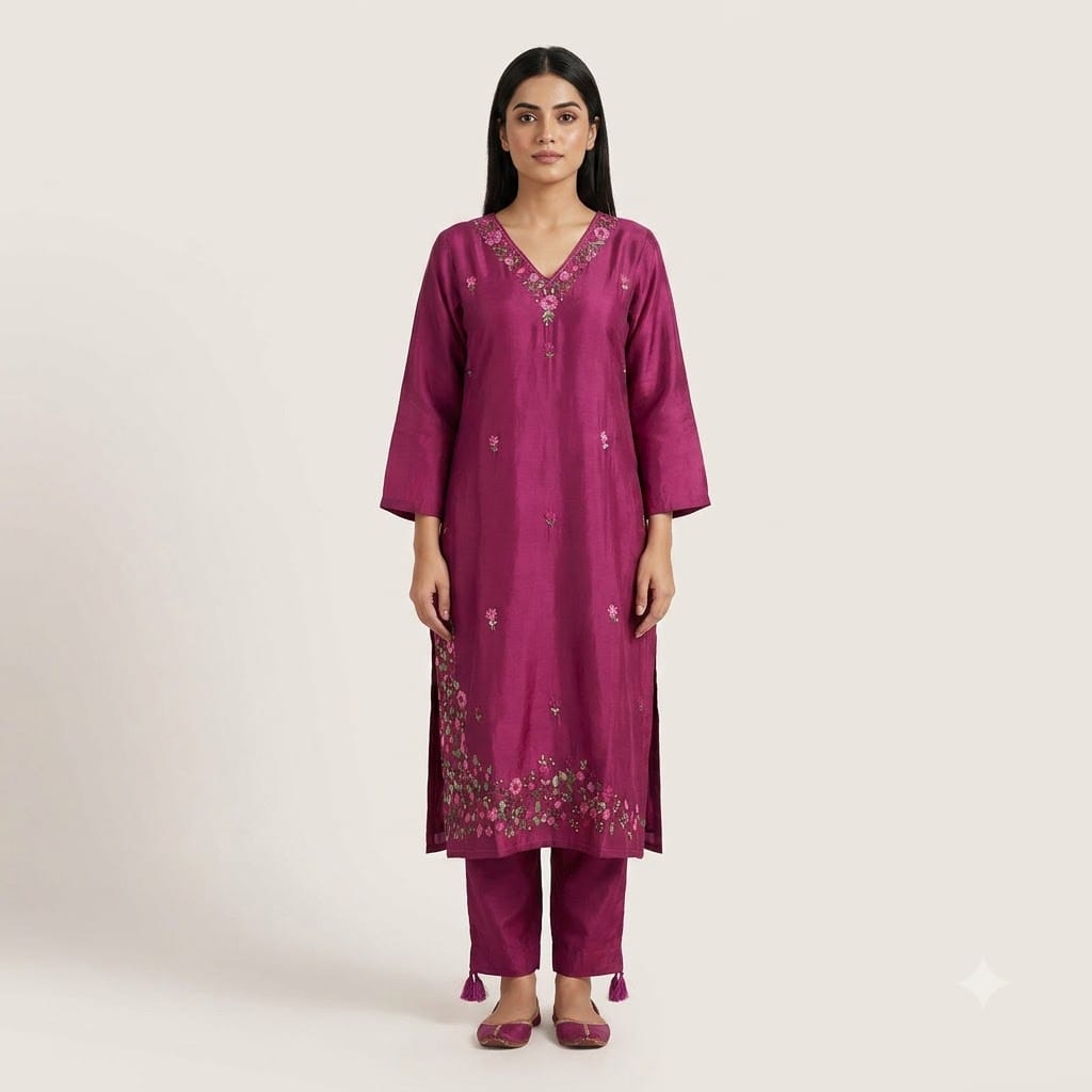 Magenta Chanderi Silk Salwar | 11378