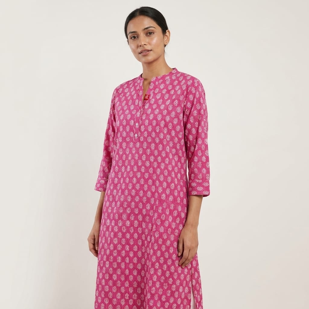 Pink Cotton Kurti