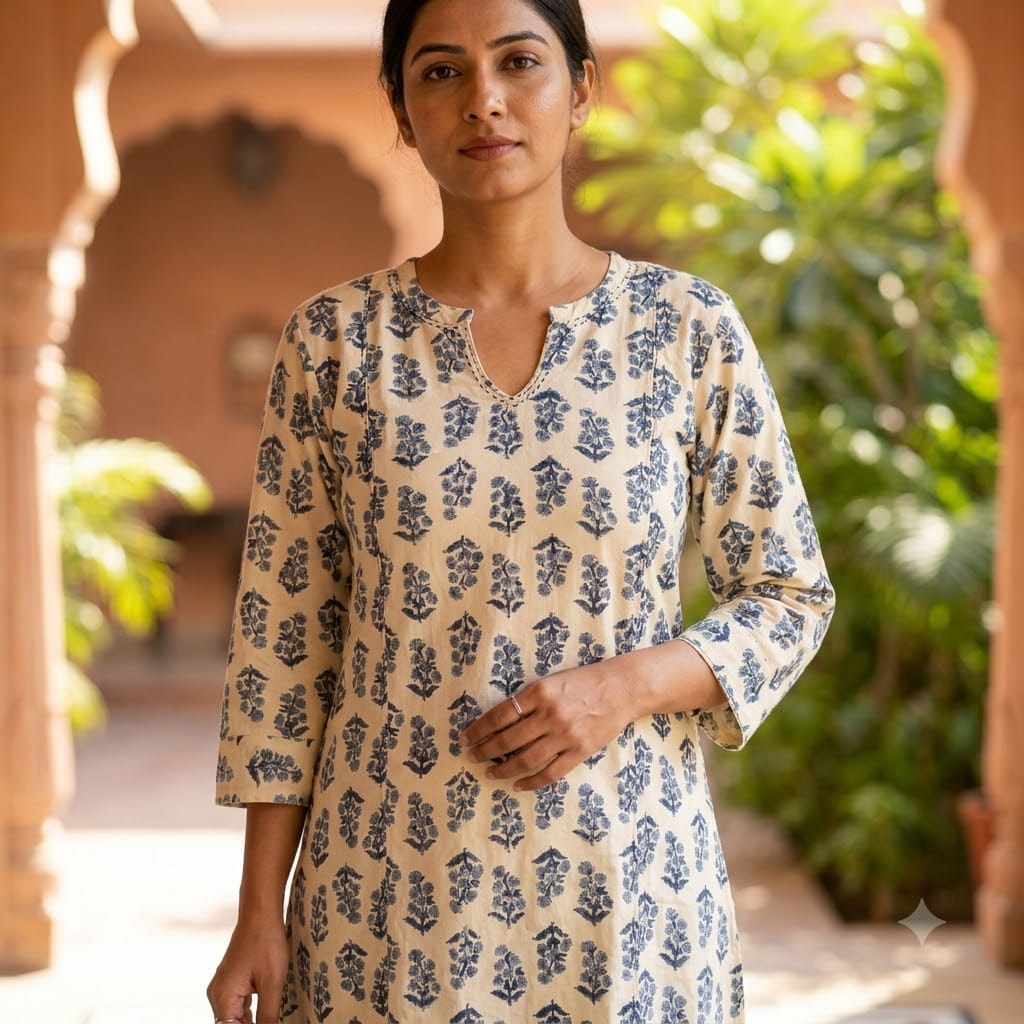 White Cotton Kurti | 11452