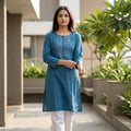 Blue Cotton Kurti