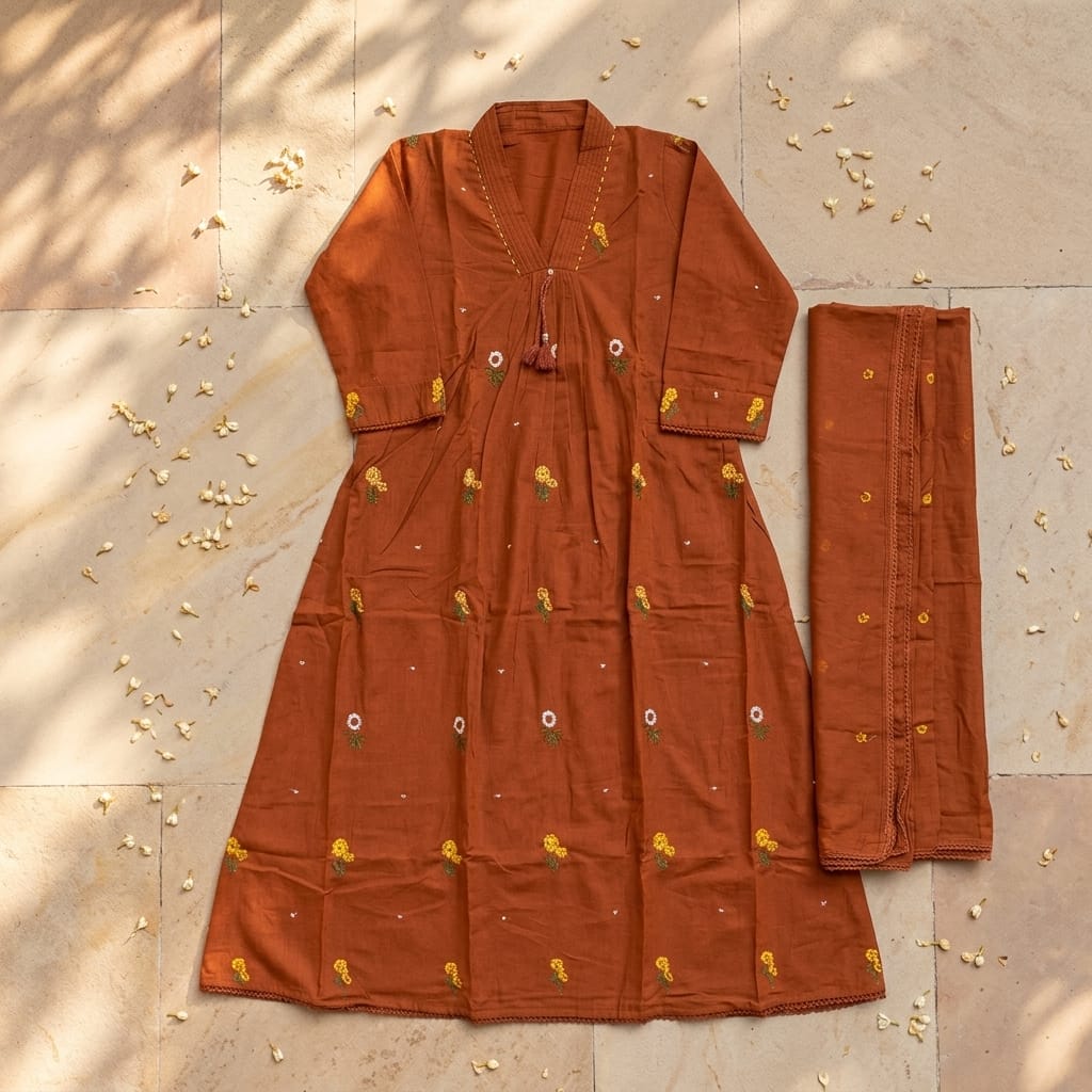 Orange Cotton Salwar | 11308