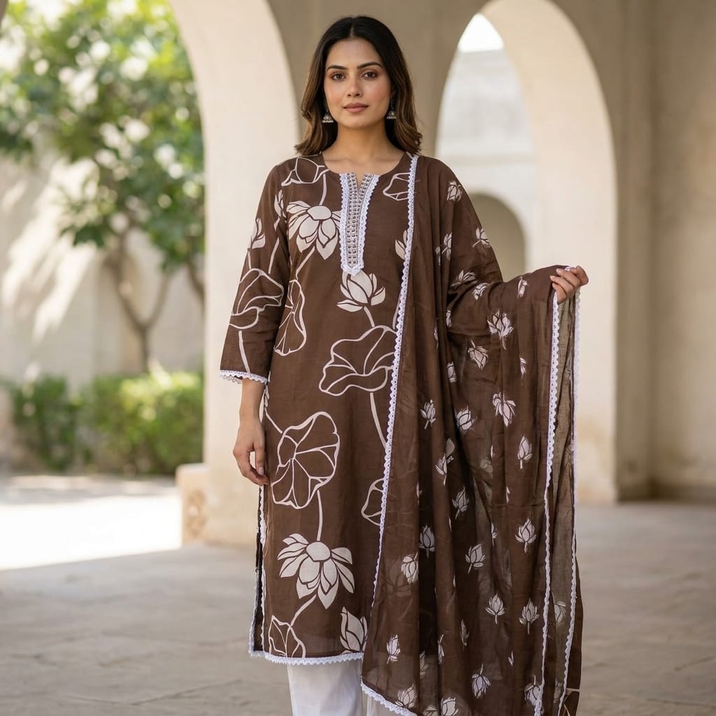 Brown Cotton Salwar| 11298