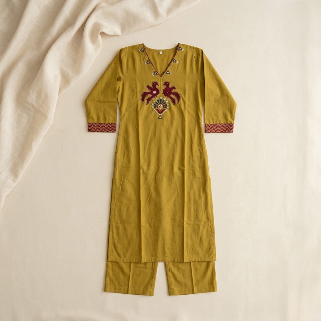 Mustard Cotton Co-ord Set