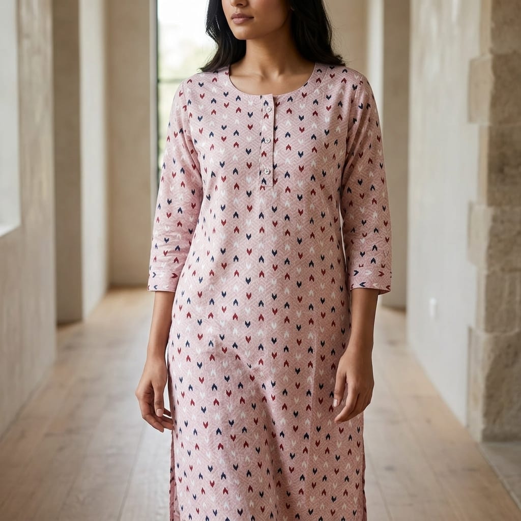 Pink Rayon Kurti