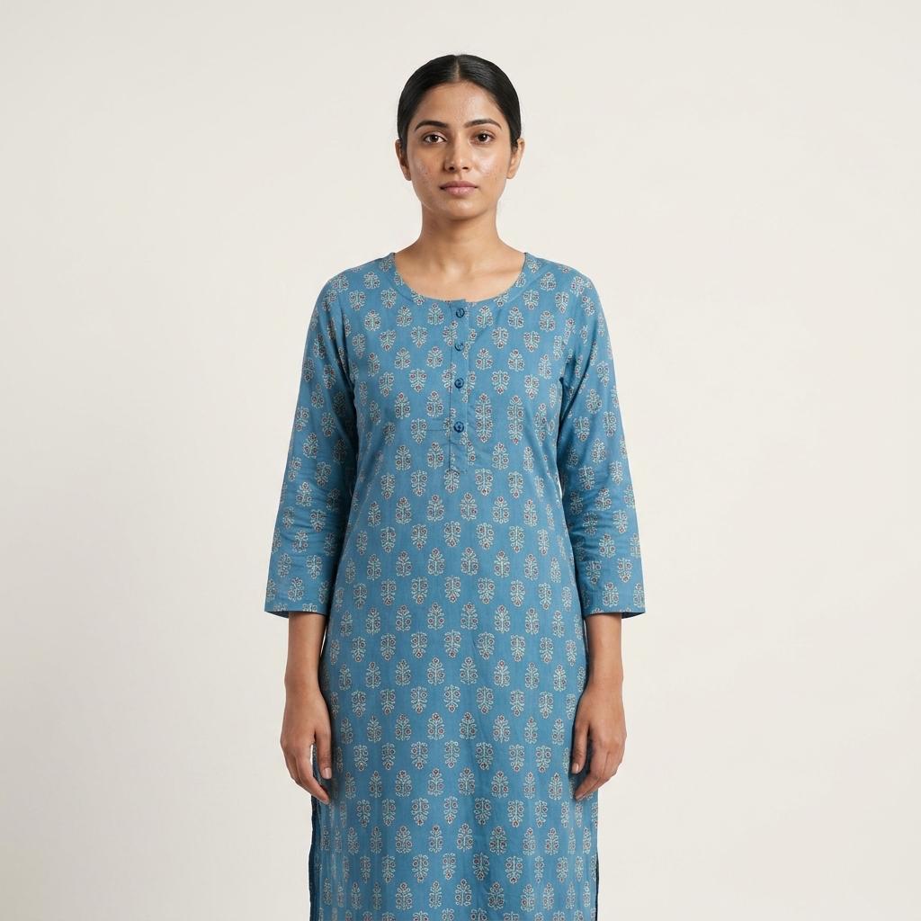 Blue Rayon Kurti