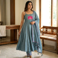 Blue Cotton Silk Salwar | 11284