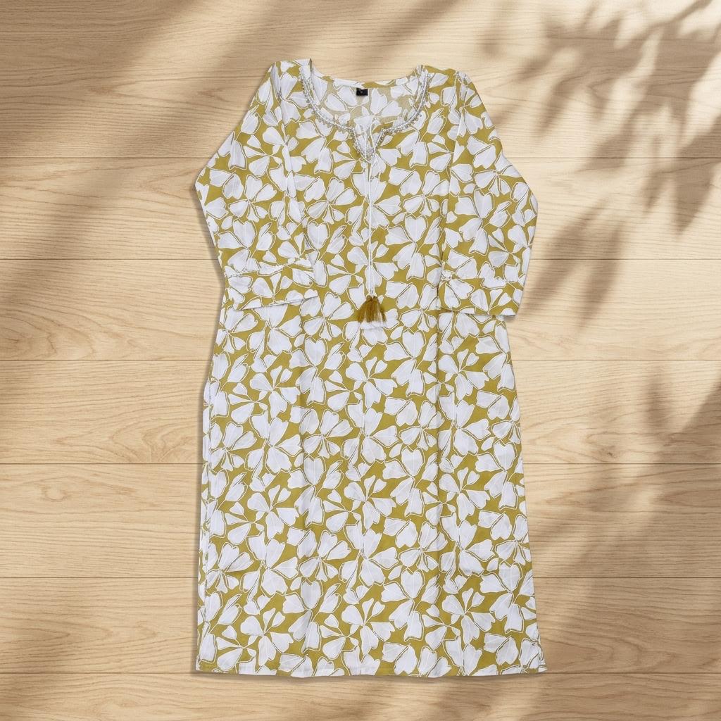 Cream Cotton Kurti
