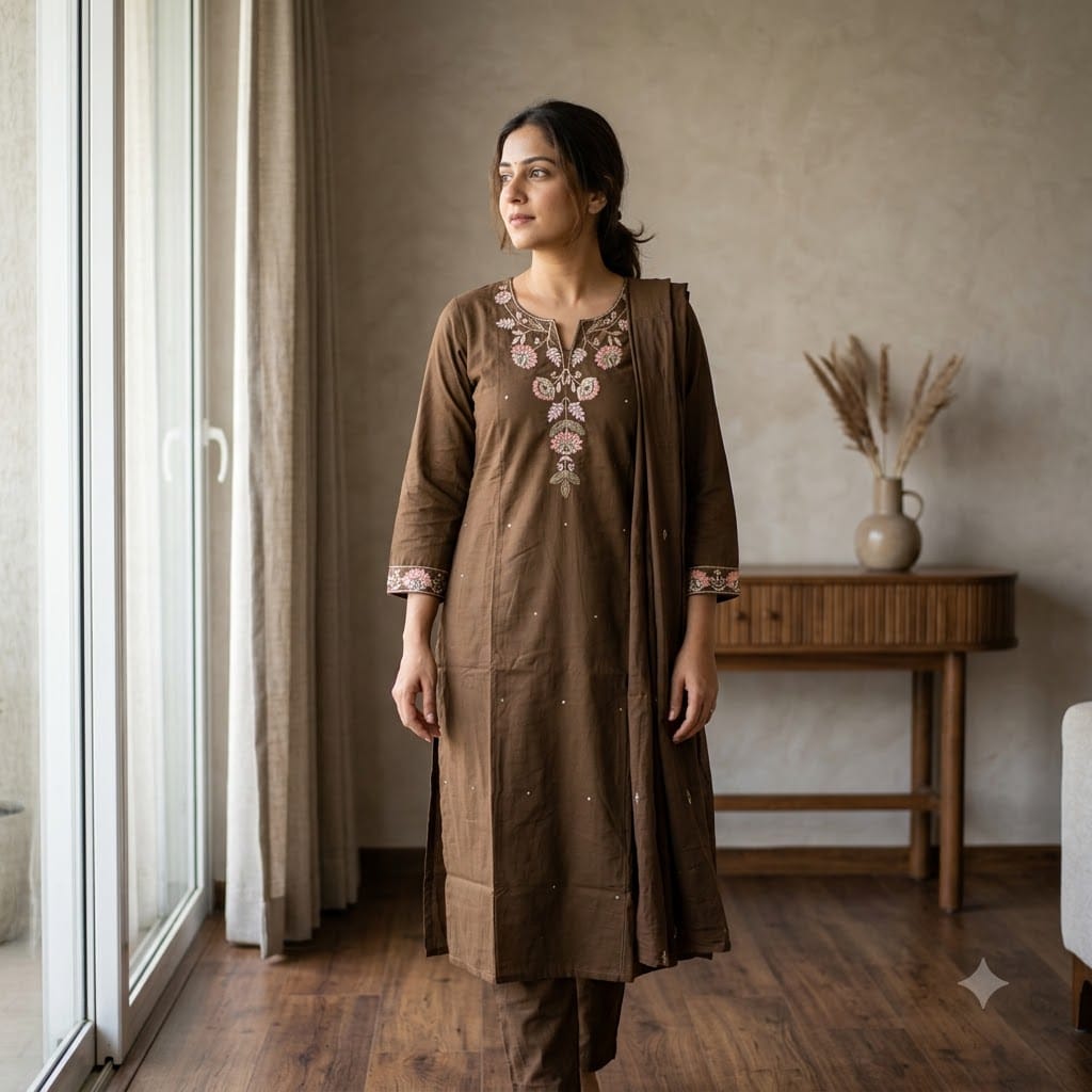 Brown Cotton Salwar | 11435