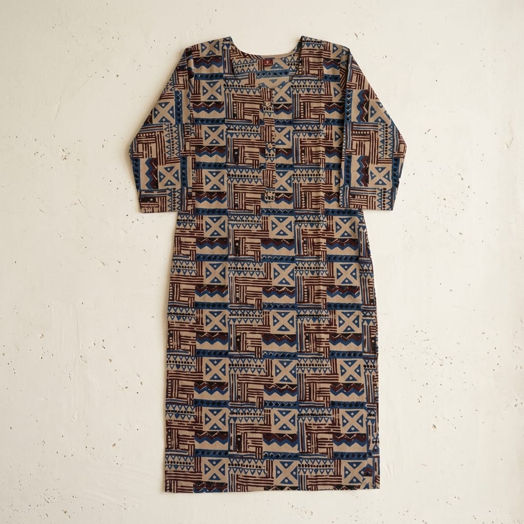 Beige Cotton Kurti
