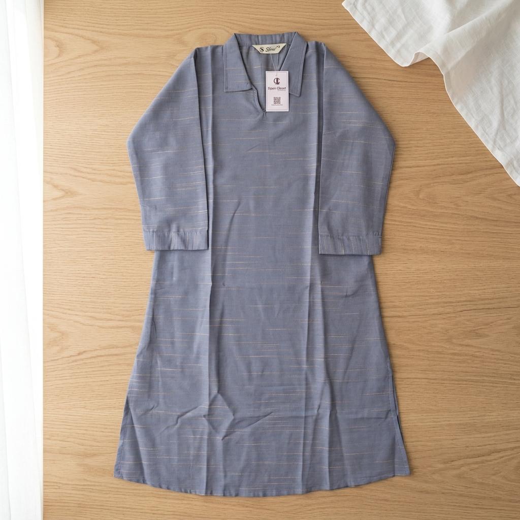 Grey Cotton Silk Kurti