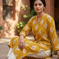 Mustard Cotton Kurti | 11452