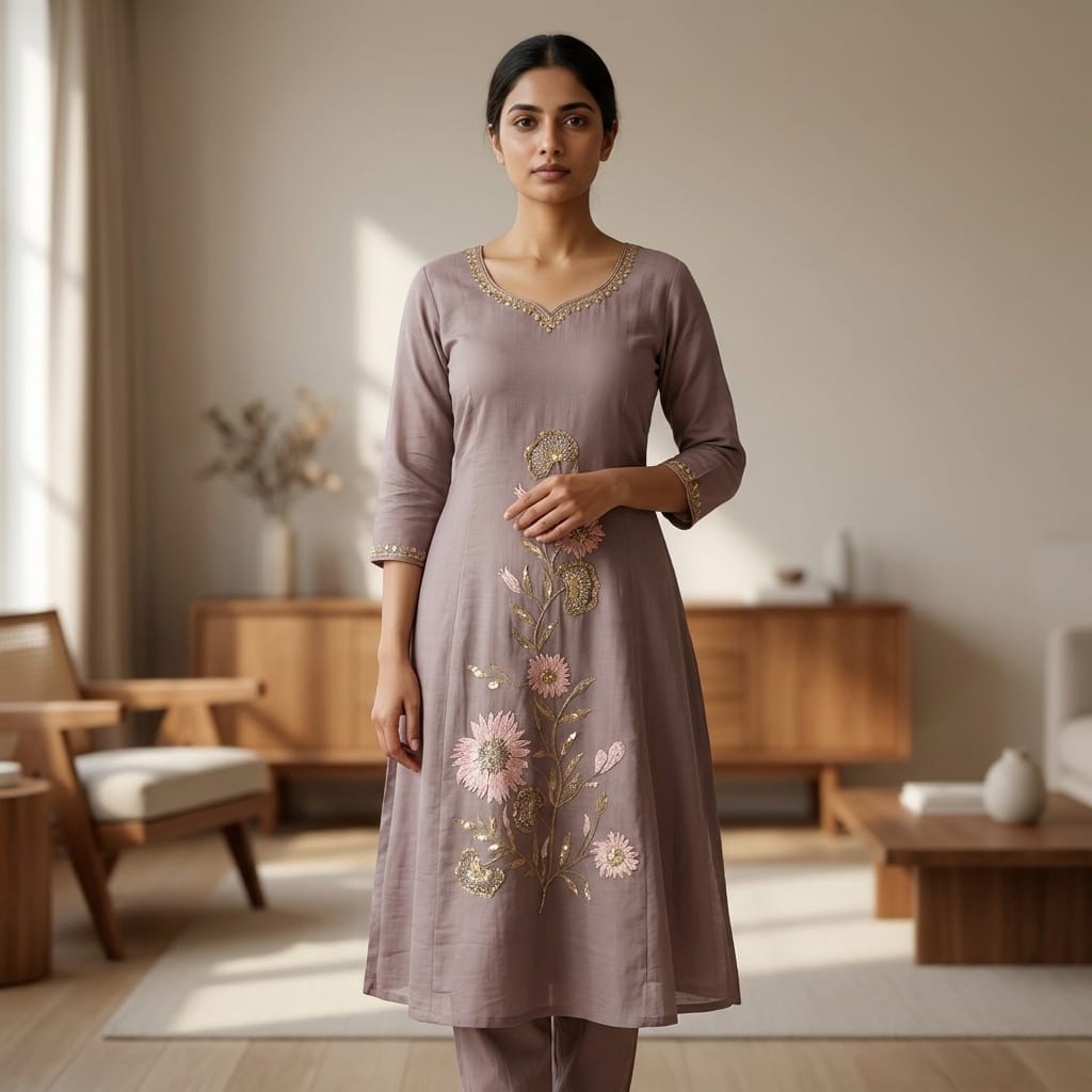 Mauve Cotton Silk Salwar | 11304