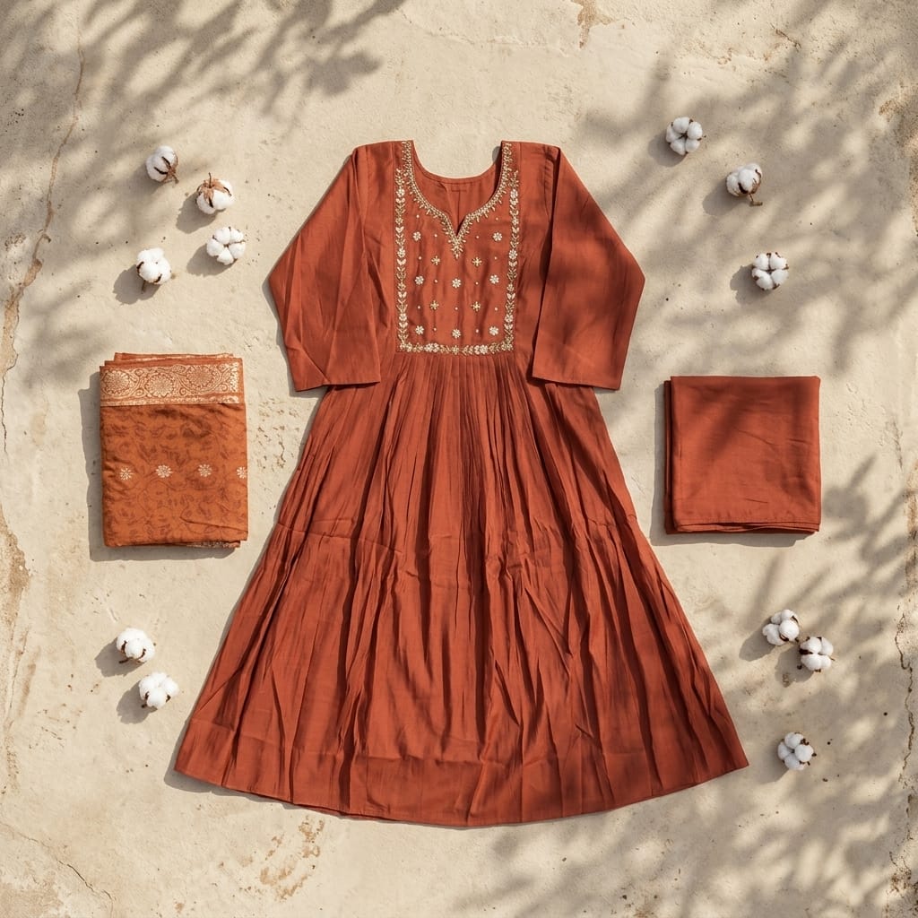 Orange Chanderi Silk Salwar | 11295