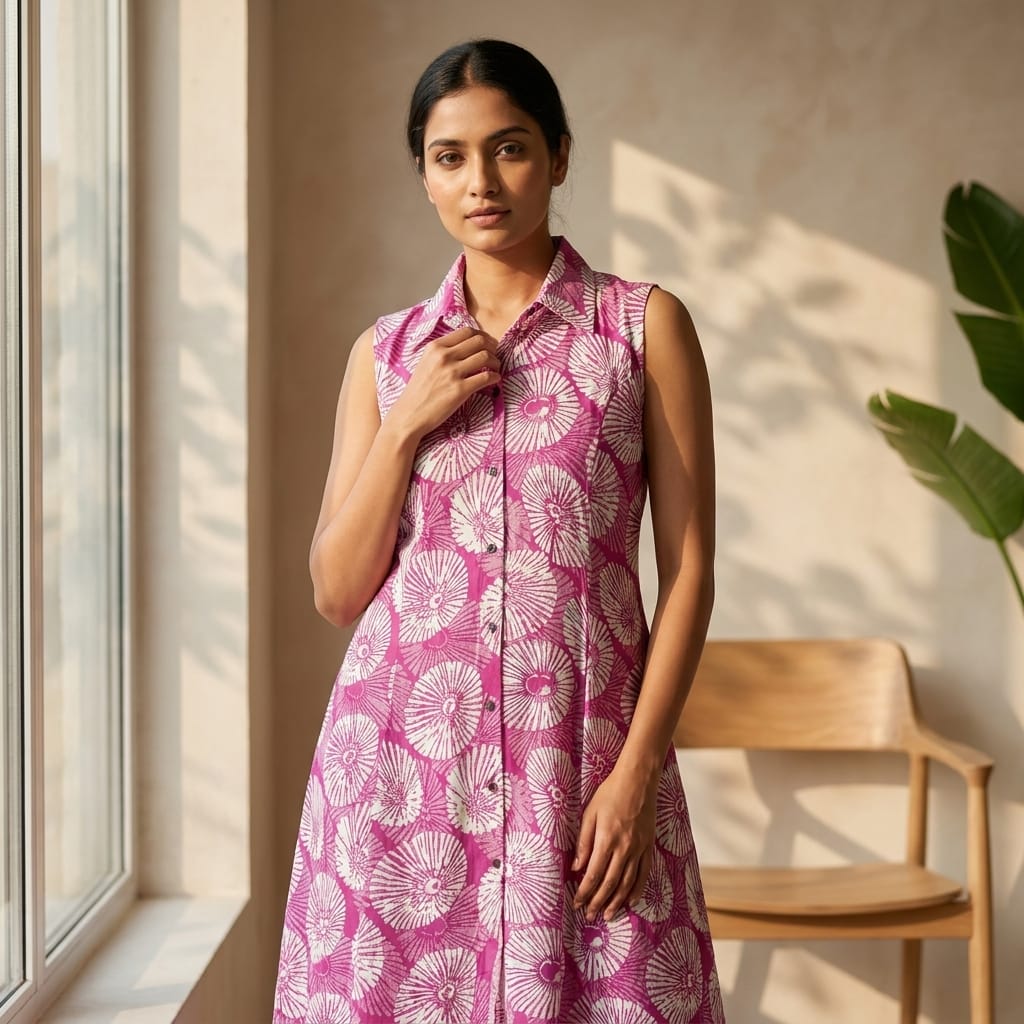 Pink Cotton Kurti