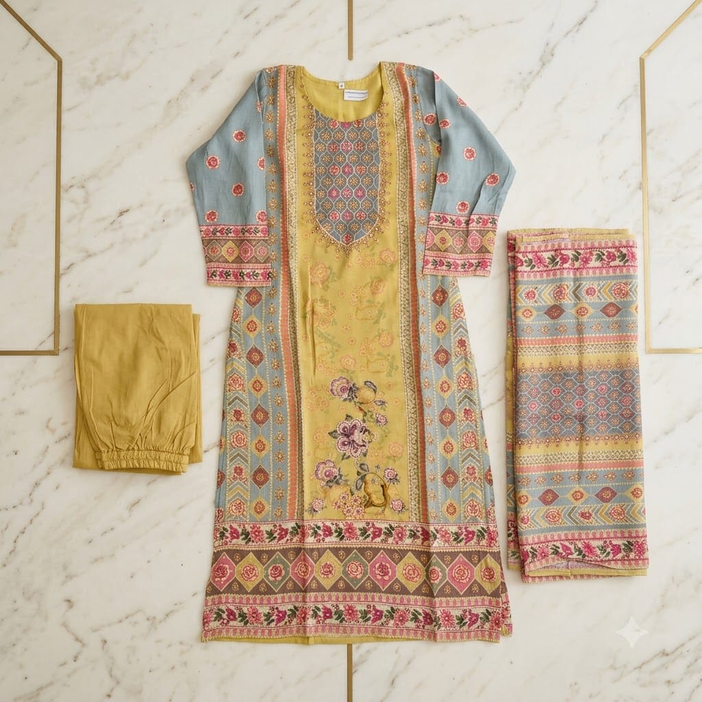 Yellow Silk Salwar | 11436