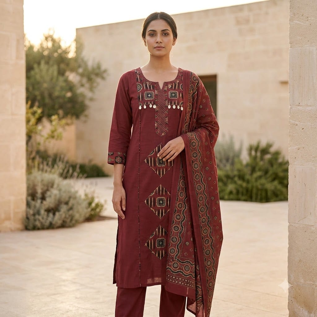 Maroon Cotton Salwar | 11349