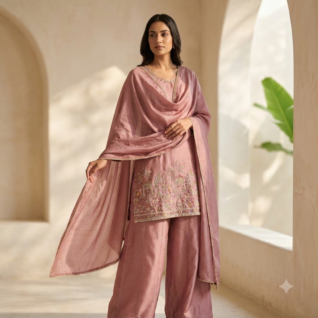 Peach Silk Salwar | 10818