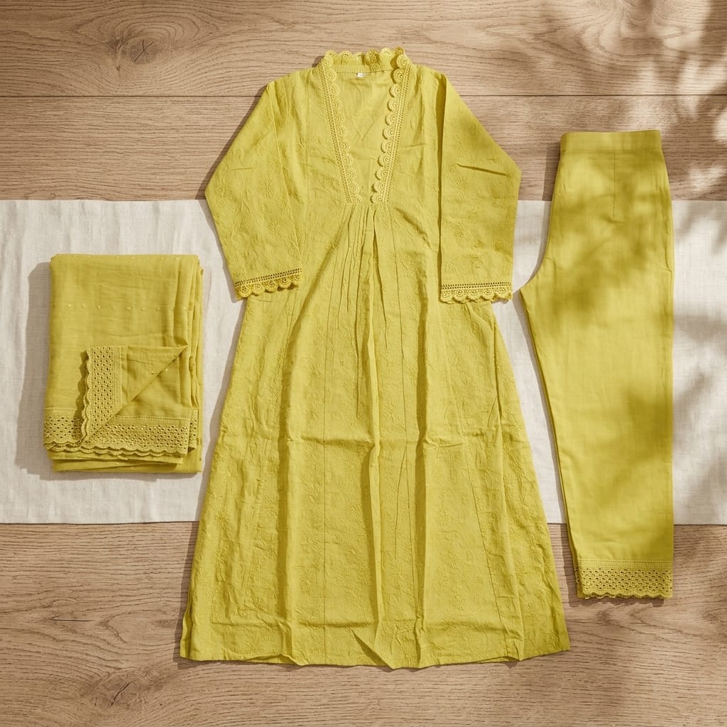Lemon Yellow Cotton Salwar | 11309