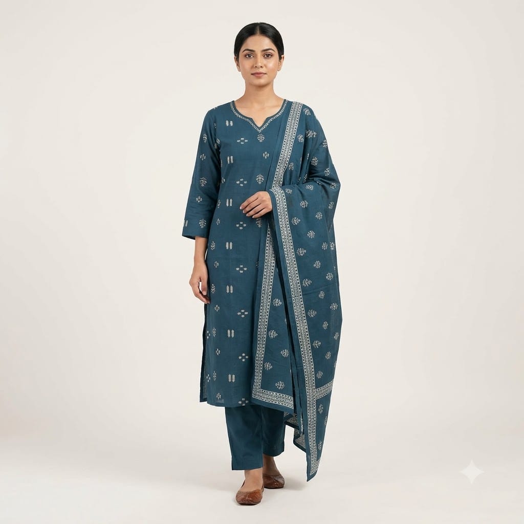 Cyan Cotton Salwar | 11430