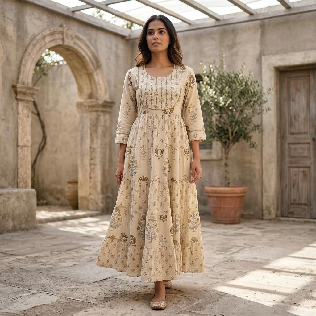 Cream Cotton Salwar