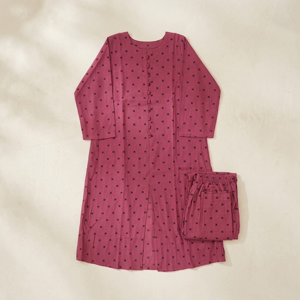 Plum Cotton Silk Co-ord Set
