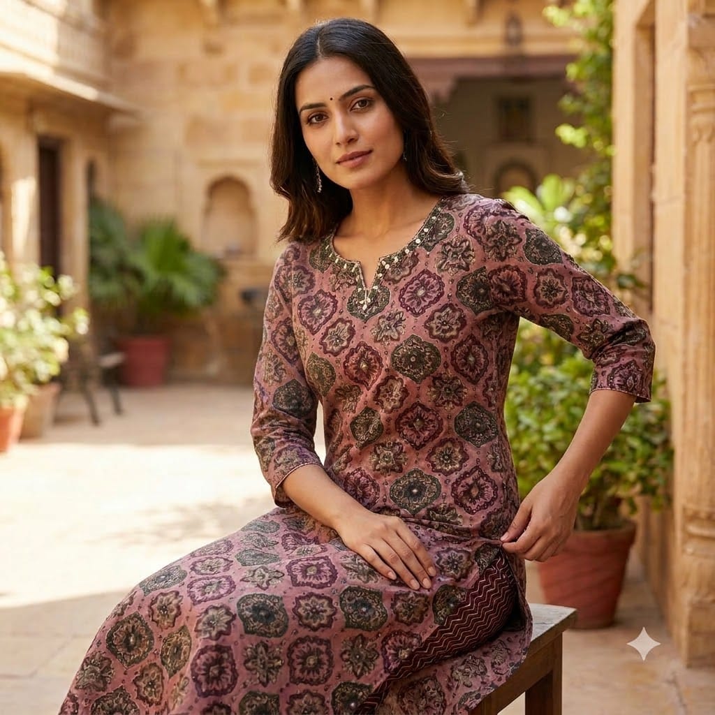 Peach Cotton Silk Co-ord Set | 11462