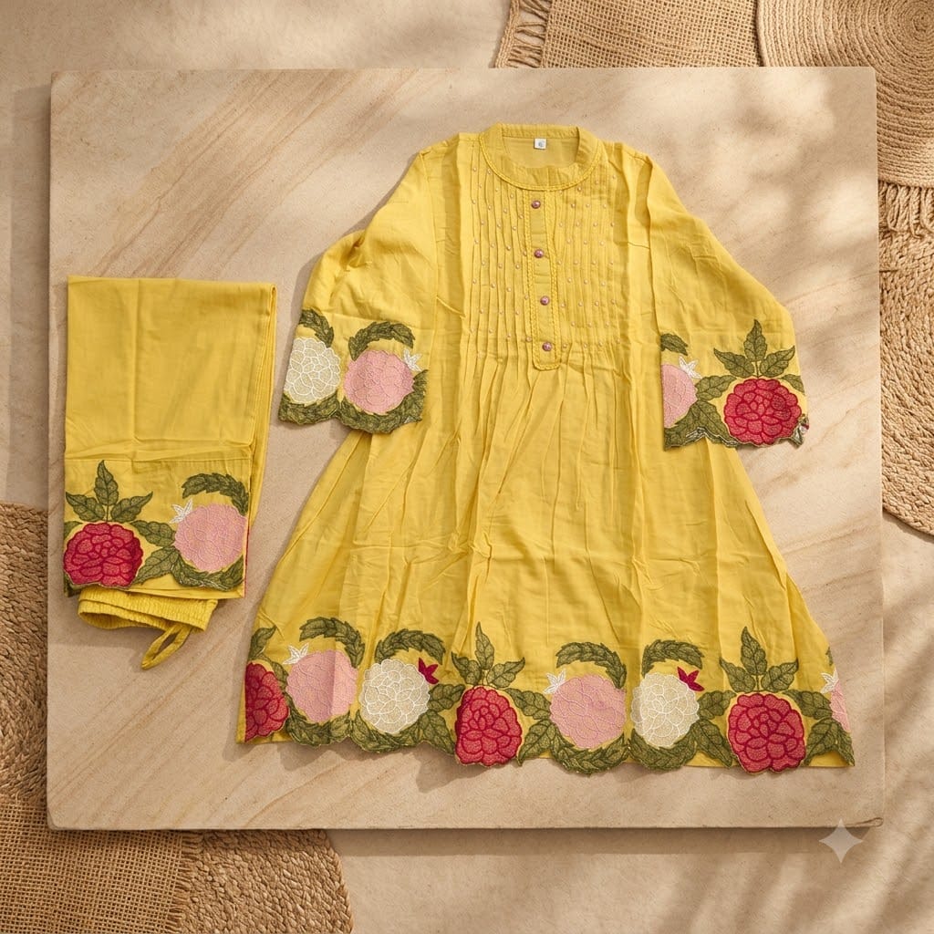 Yellow Cotton Co-ord Set | 11385