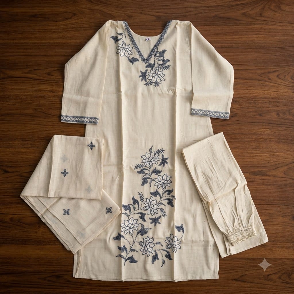 Cream Cotton Silk Salwar | 11405