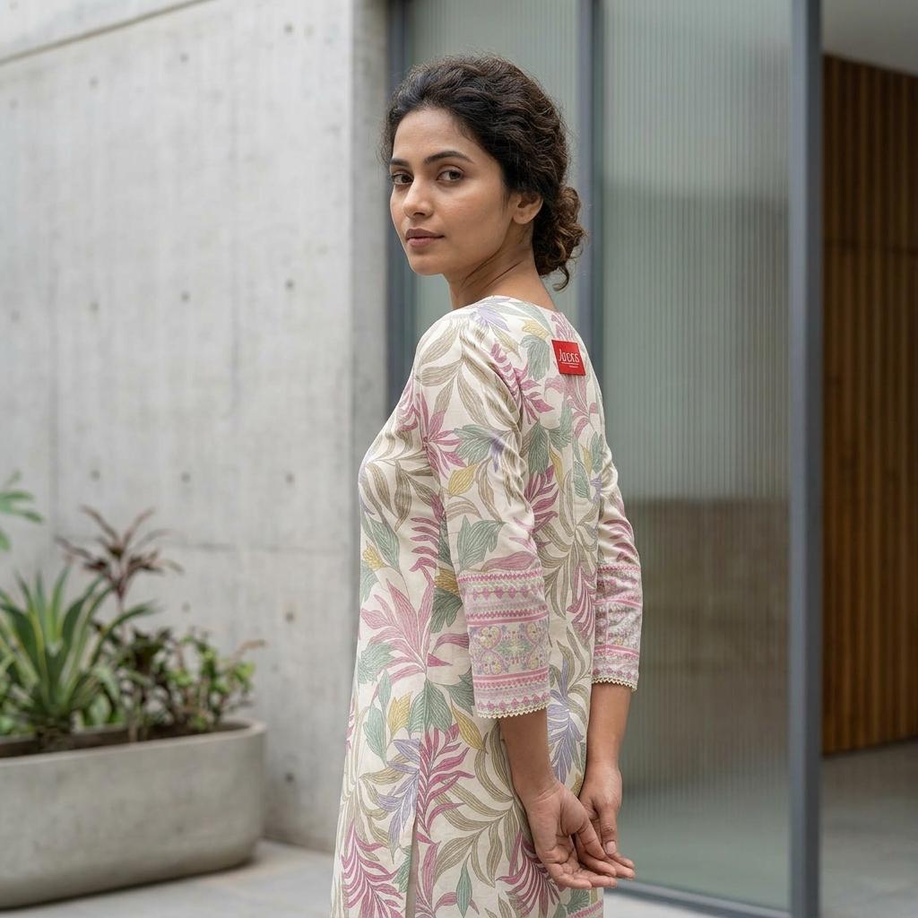 Cream Rayon Kurti