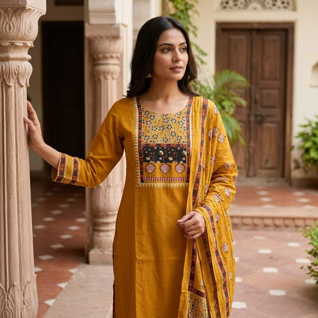 Mustard Cotton Salwar