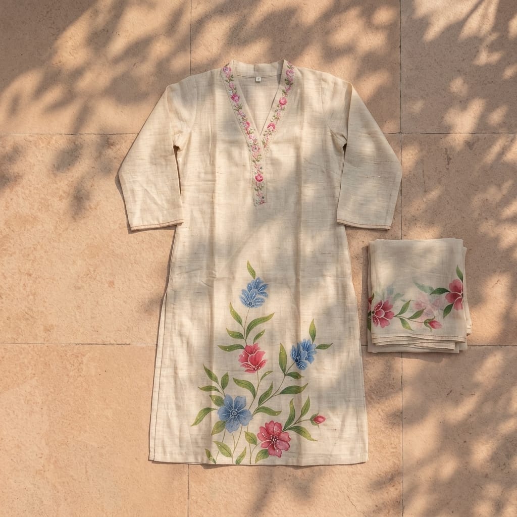 Beige Cotton Salwar